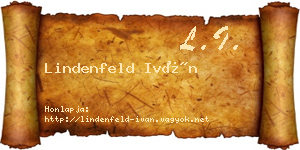 Lindenfeld Iván névjegykártya